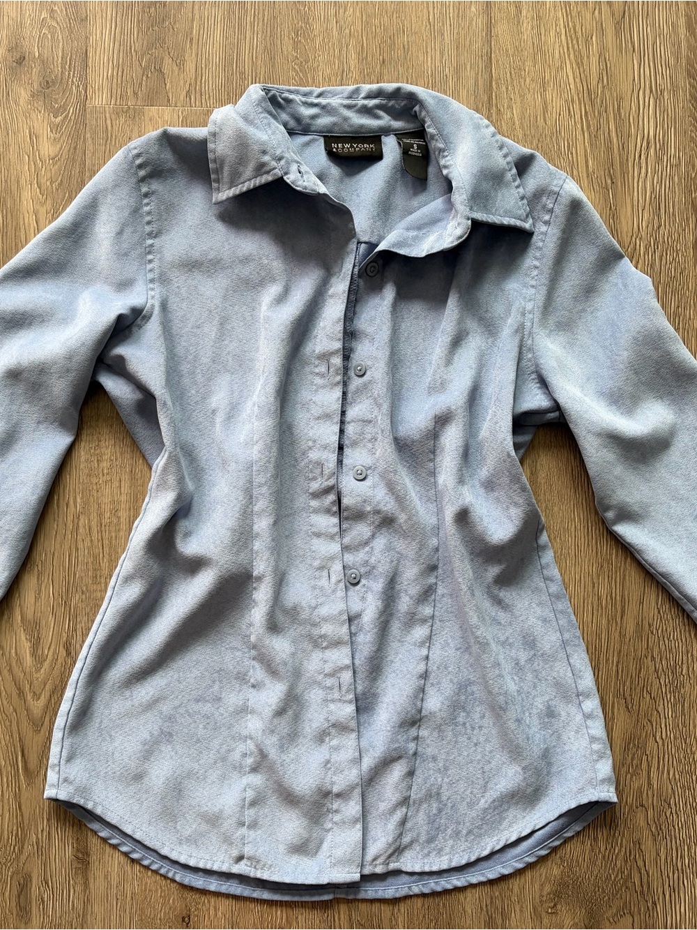 New York & Company Powder Blue Collared Shirt